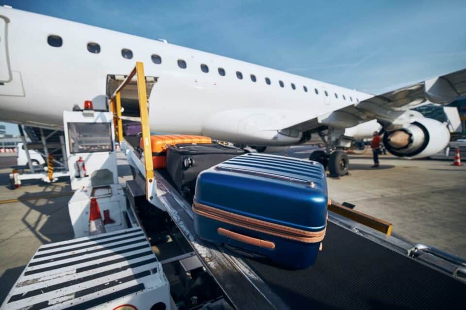 Loading of luggage to airplane
