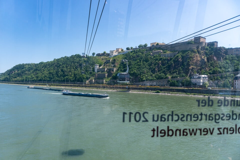 Mit der Seilbahn zur Festung Ehrenbreitstein in Koblenz
